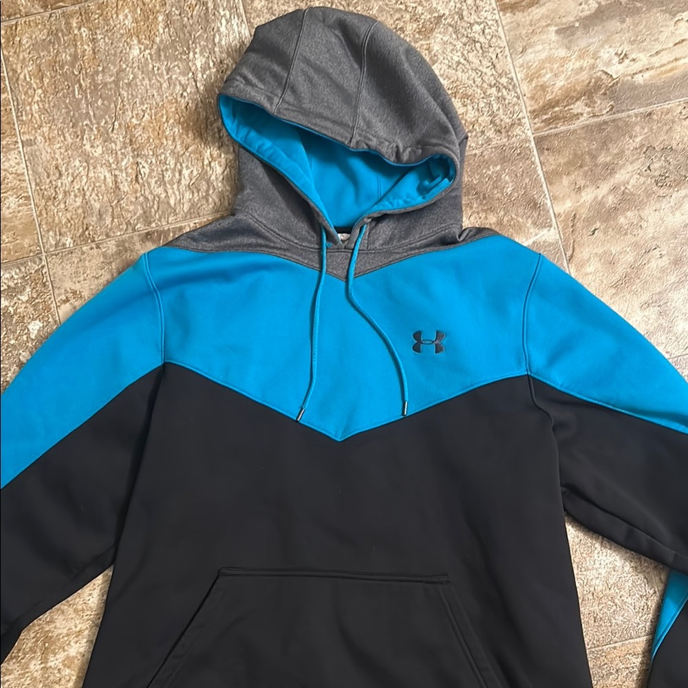 Under Armour Teal and Black Hoodie with Gray Hood